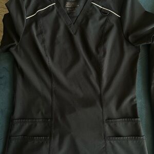 Jaanuu Black Pants with White Trim SCRUBS SIZE SMALL